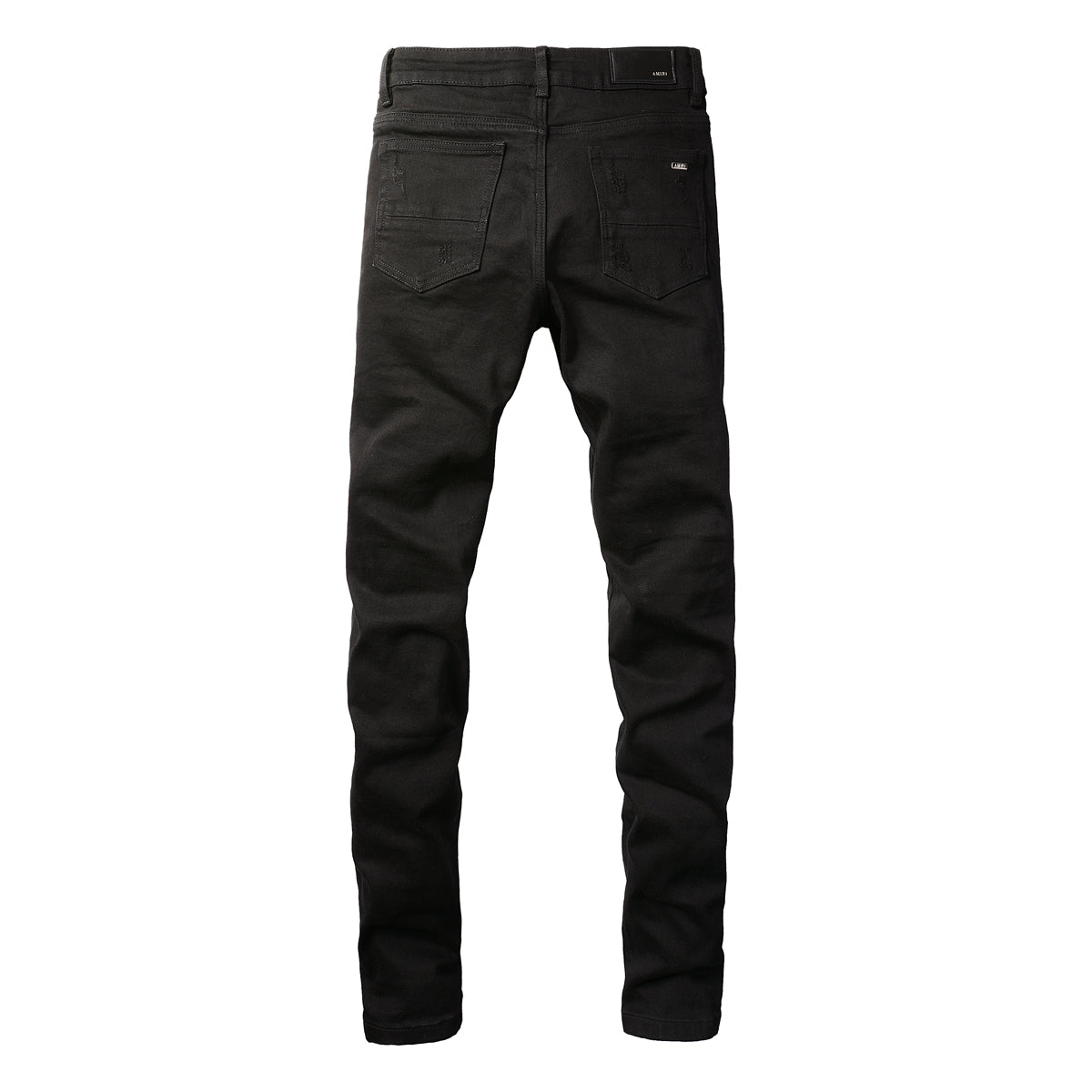 Men’s Black Skinny Jeans with Heavy Ripped Details and Sparkling Fabric Underlays for a Bold Nightlife Look 666