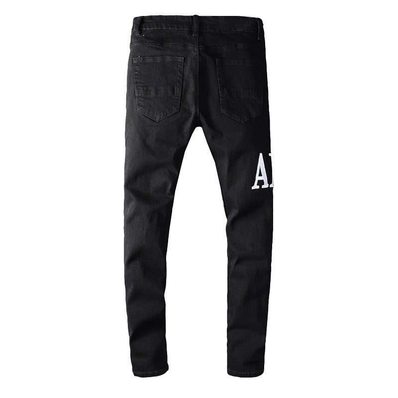 Ripped Jeans Men's Jeans High Street Slim High Street Jeans #649