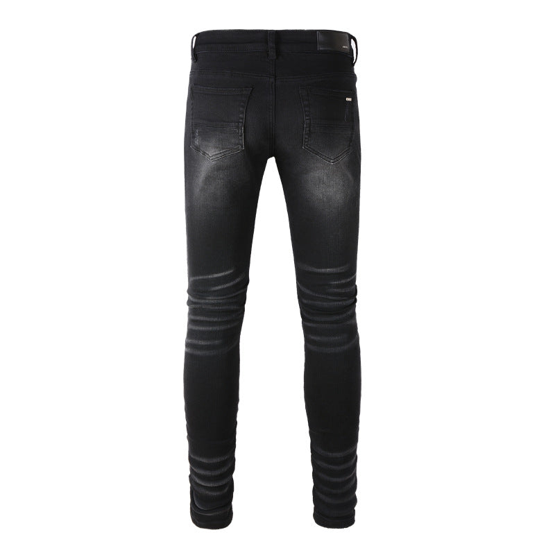 Jean slim stretch pour l'automne et l'hiver avec un design simple et polyvalent 8825