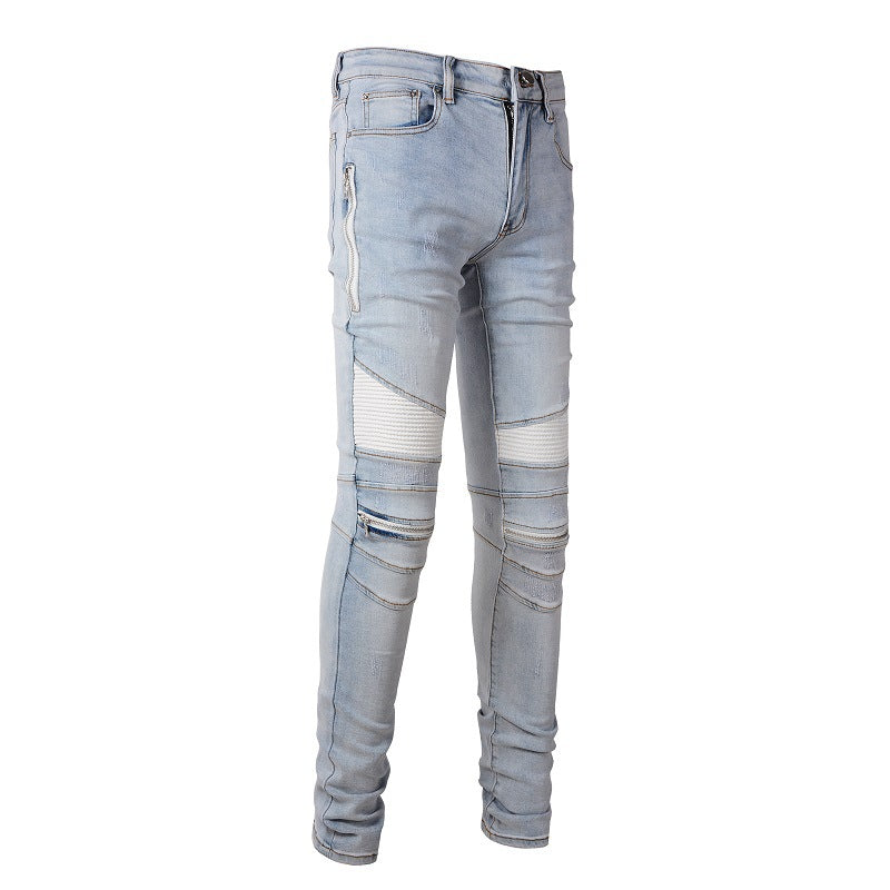 Jeans Retro Jeans Locomotive Style Men's Jeans Slim #6630