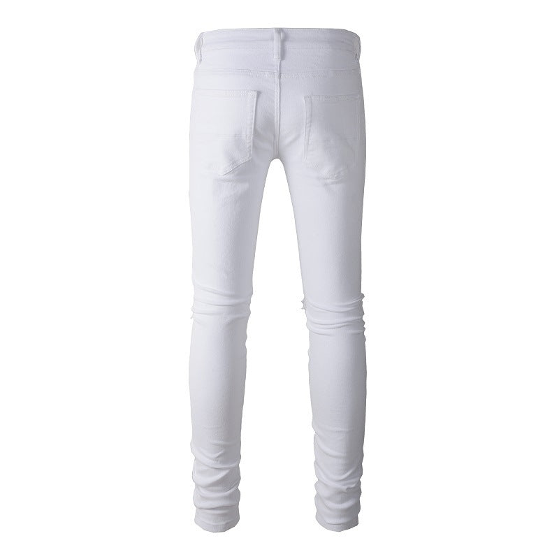 Jeans Slim Fit High Street pour hommes Pantalons déchirés Pantalons décontractés #897