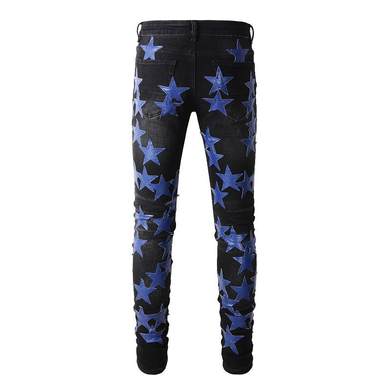 High Street Leather Dark Blue Star High Craft Stretch Slim High Street Jeans #890