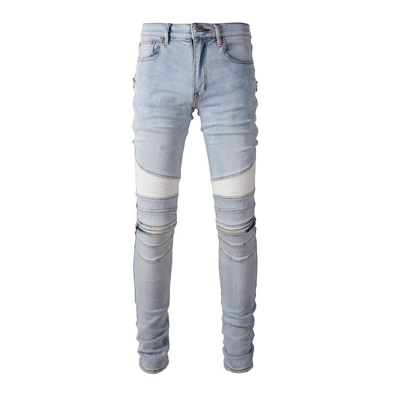 Jeans Retro Jeans Locomotive Style Men's Jeans Slim #6630
