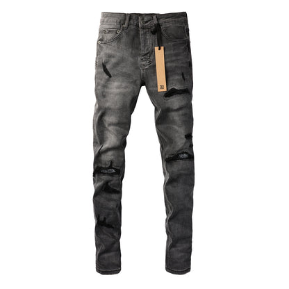 Essential Black Denim Jeans with Logo Patch 3010