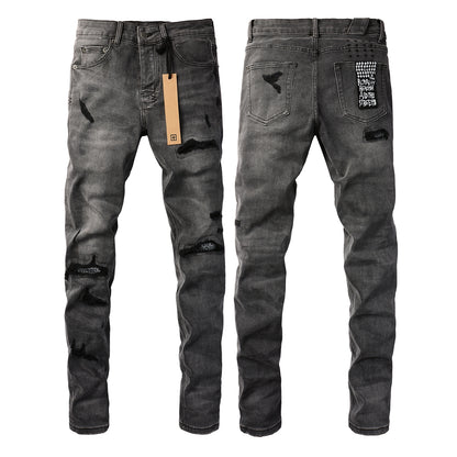 Essential Black Denim Jeans with Logo Patch 3010