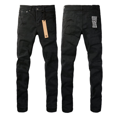 Minimalist Black Denim with Subtle Logo 3019