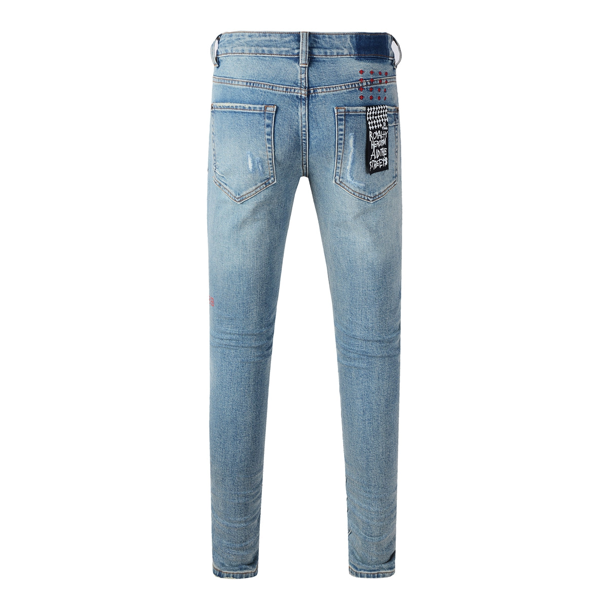 UltraFlex Mid-Rise Sculpting Skinny Jeans with Bold Square Patch Details 3022