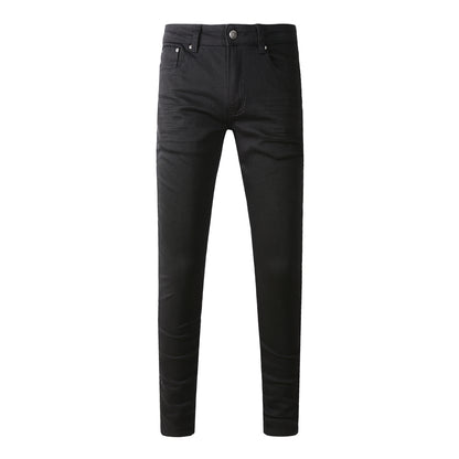 Man Skinny Fits Designer Jeans Denim Slim for Guys Mens Black Classic Biker Hip Hop Rock Jogger Big and Tall Moto 800