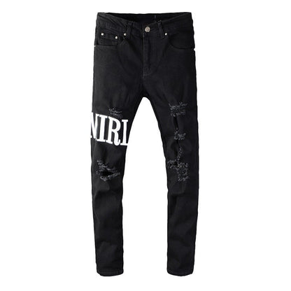 Ripped Jeans Men's Jeans High Street Slim High Street Jeans #649