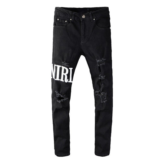 Ripped Jeans Men's Jeans High Street Slim High Street Jeans #649
