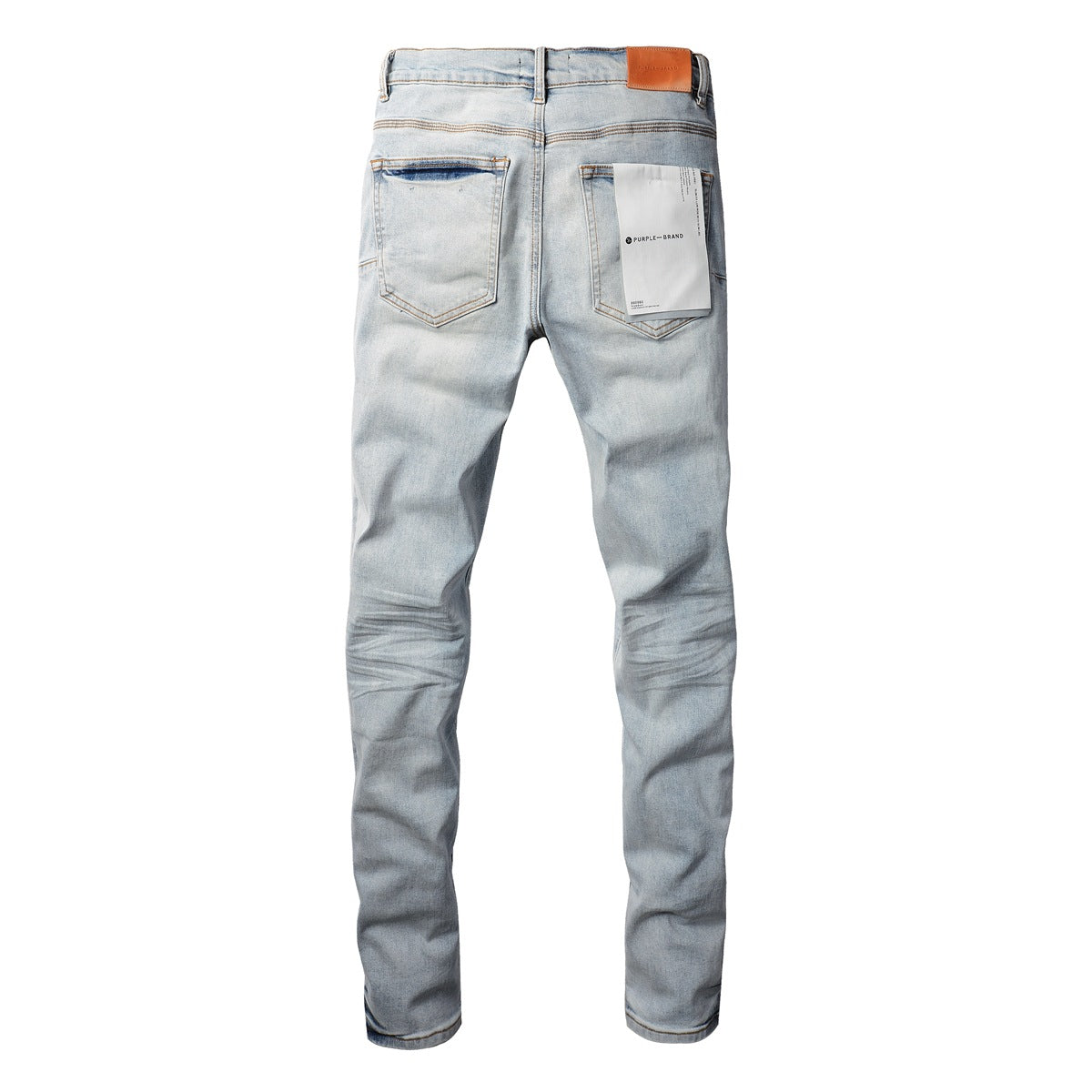 9048 Jean skinny violet pour homme avec détails déchirés Pantalon de motard en denim à la mode avec patchs et design imprimé Jeans violet