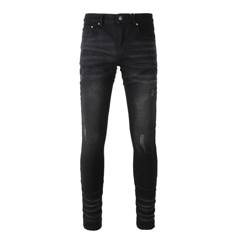 Jean slim stretch pour l'automne et l'hiver avec un design simple et polyvalent 8825