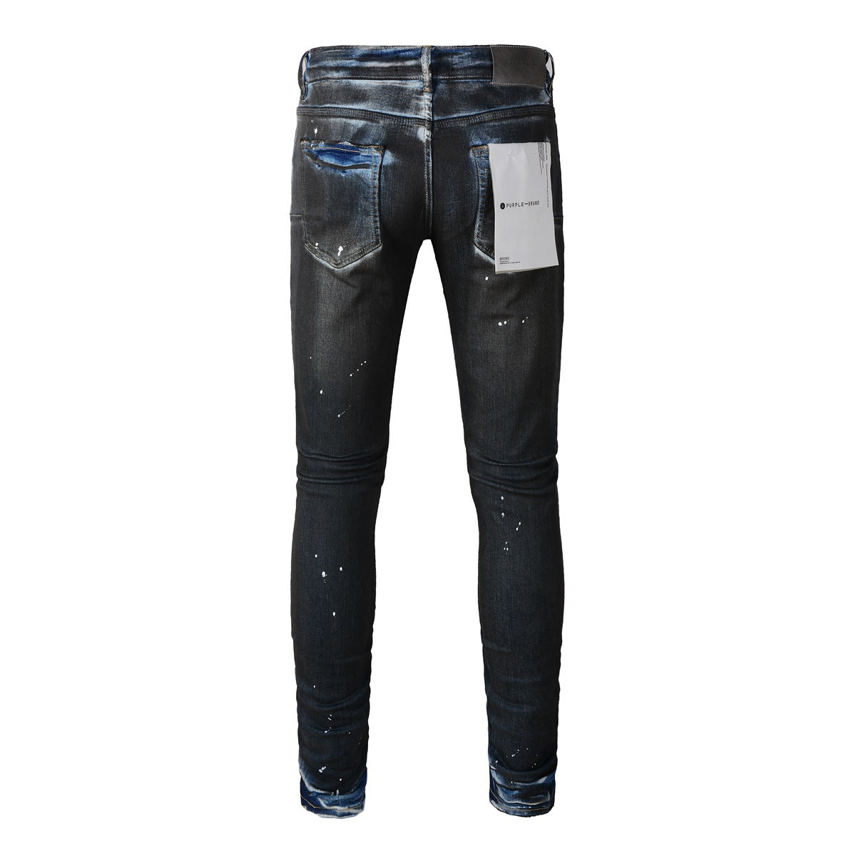 Jean skinny violet pour homme avec détails déchirés 9051 Pantalon de motard en denim tendance avec patchs et motif imprimé