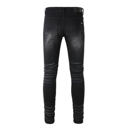 Jean slim stretch pour l'automne et l'hiver avec un design simple et polyvalent 8825