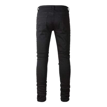 Jeans 8520 High Street Street Hole Patch Jeans Slim Élastique 