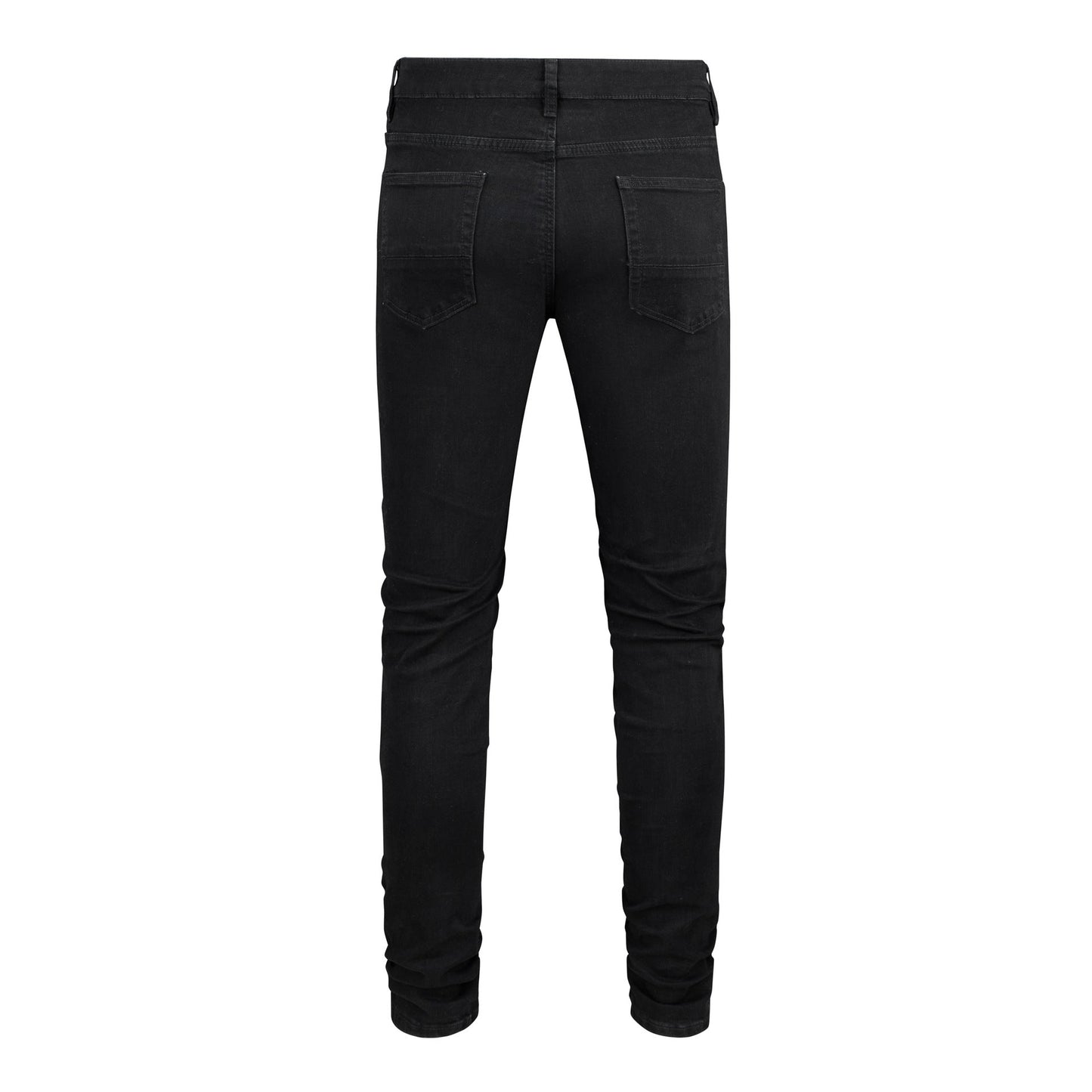Vaqueros negros ajustados para hombre con parches, detalles arrugados y diseño roto 569