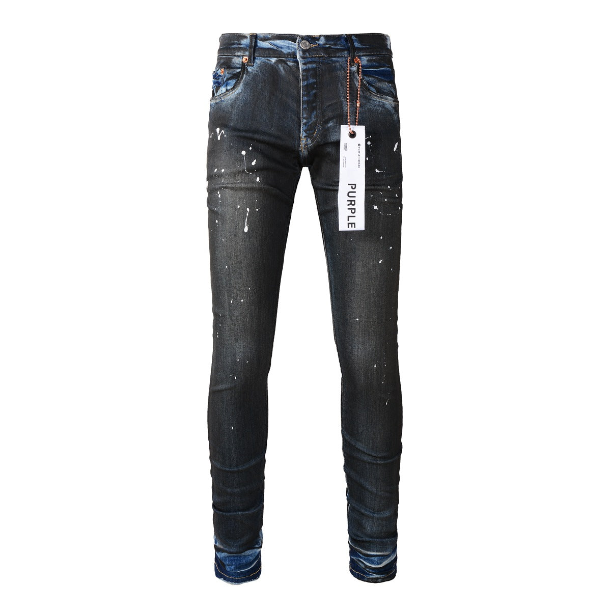 Jean skinny violet pour homme avec détails déchirés 9051 Pantalon de motard en denim tendance avec patchs et motif imprimé