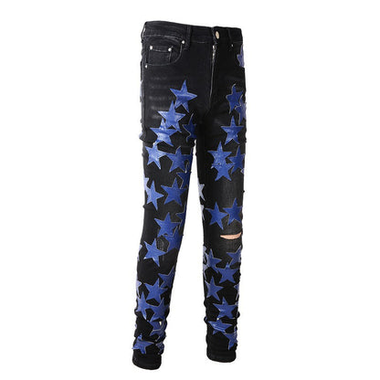 High Street Leather Dark Blue Star High Craft Stretch Slim High Street Jeans #890