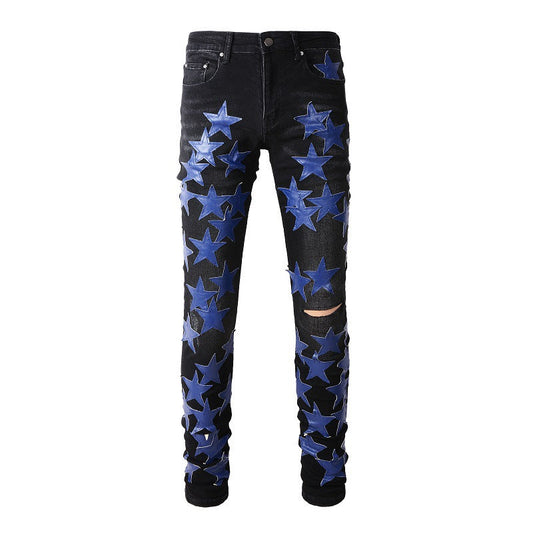 High Street Leather Dark Blue Star High Craft Stretch Slim High Street Jeans #890