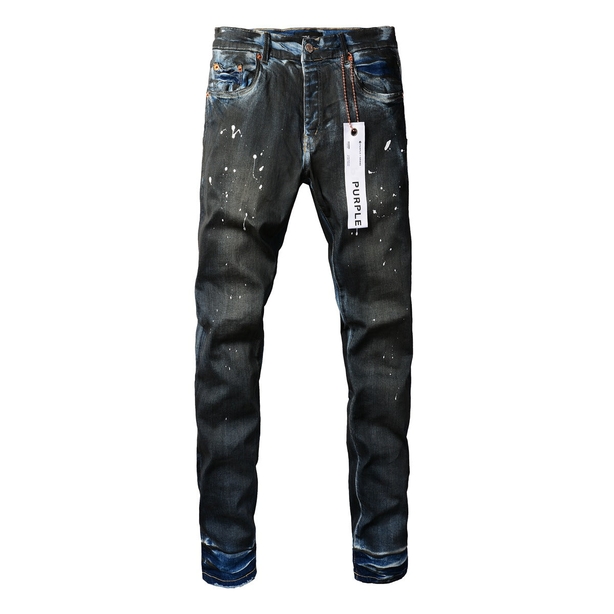 Jean skinny violet pour homme avec détails déchirés 9051 Pantalon de motard en denim tendance avec patchs et motif imprimé
