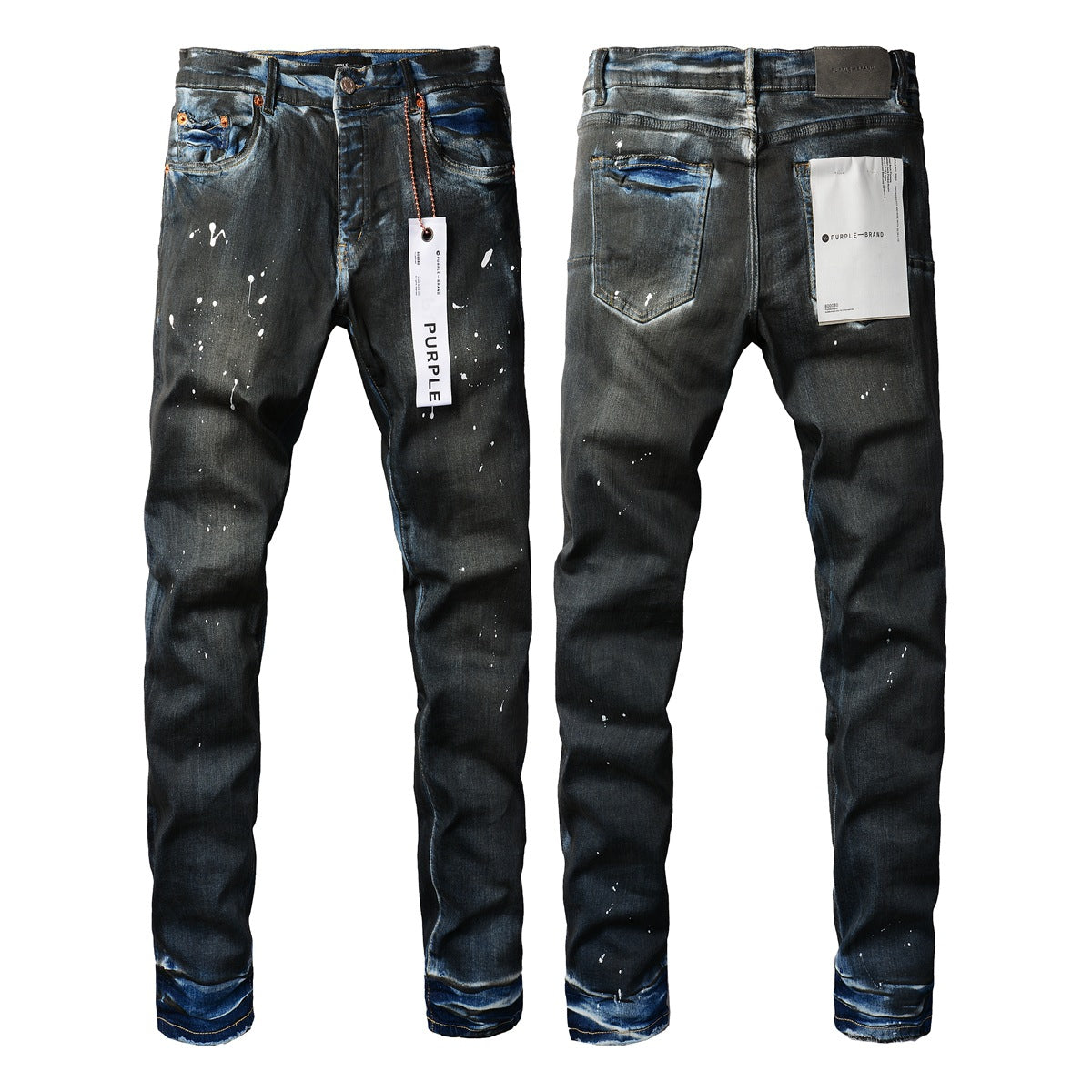 Jean skinny violet pour homme avec détails déchirés 9051 Pantalon de motard en denim tendance avec patchs et motif imprimé