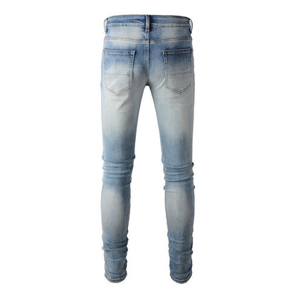 1308 High Street Jeans, Hot Drilling, Ripped, Slim and Thin Jeans