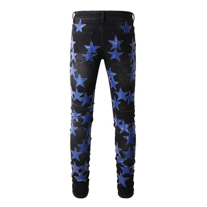 High Street Leather Dark Blue Star High Craft Stretch Slim High Street Jeans #890