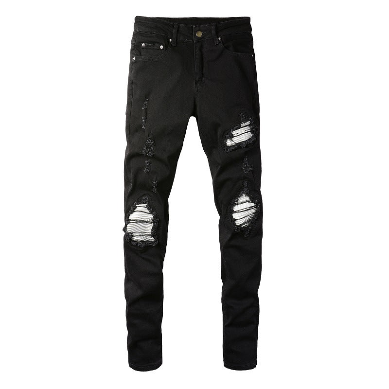 Jean slim élastique déchiré argenté High Street Small Foot (877-8837)