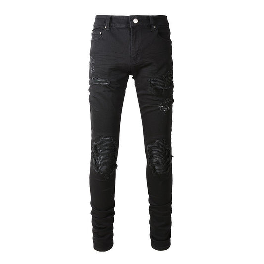 Jeans 8520 High Street Street Hole Patch Jeans Slim Elastic